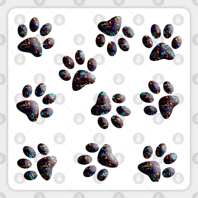 Cute Little Paws 3D - Pattern Design 2 Magnet by art-by-shadab